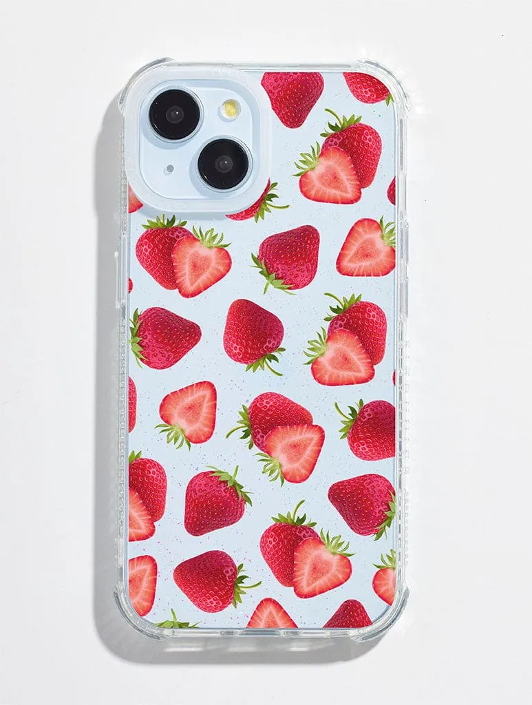 Strawberries Glitter Shock iPhone Case sold by Skinnydip London