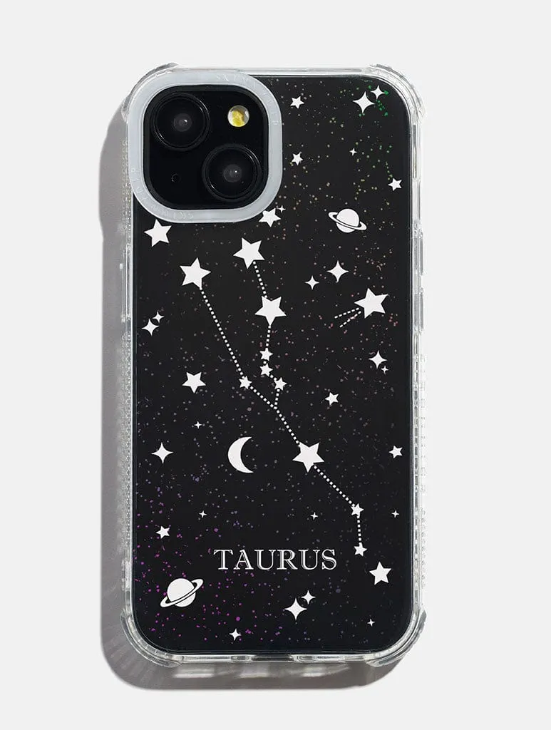 Taurus Celestial Zodiac Glitter Shock iPhone Case sold by Skinnydip London