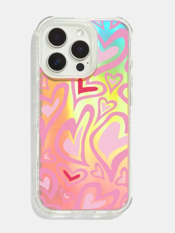 Warped Heart Holo Foil Shock iPhone Case sold by Skinnydip London