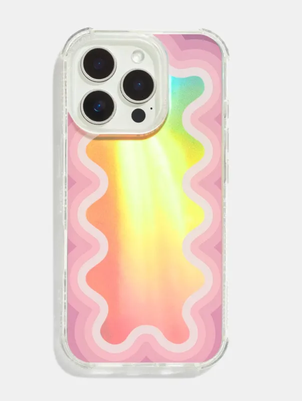 Pink Wiggle Holo Foil Shock iPhone Case made by Skinnydip London