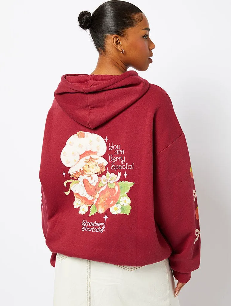 Strawberry Shortcake x Skinnydip Hoodie in Pink sold by Skinnydip London