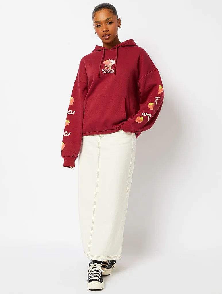 Strawberry Shortcake x Skinnydip Hoodie in Pink sold by Skinnydip London product image thumbnail 4