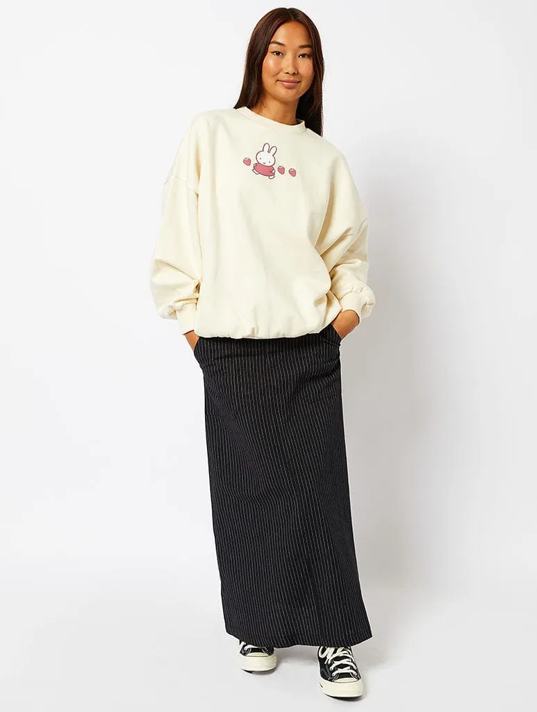 Miffy x Skinnydip Strawberry Sweatshirt in Ecru sold by Skinnydip London product image thumbnail 4