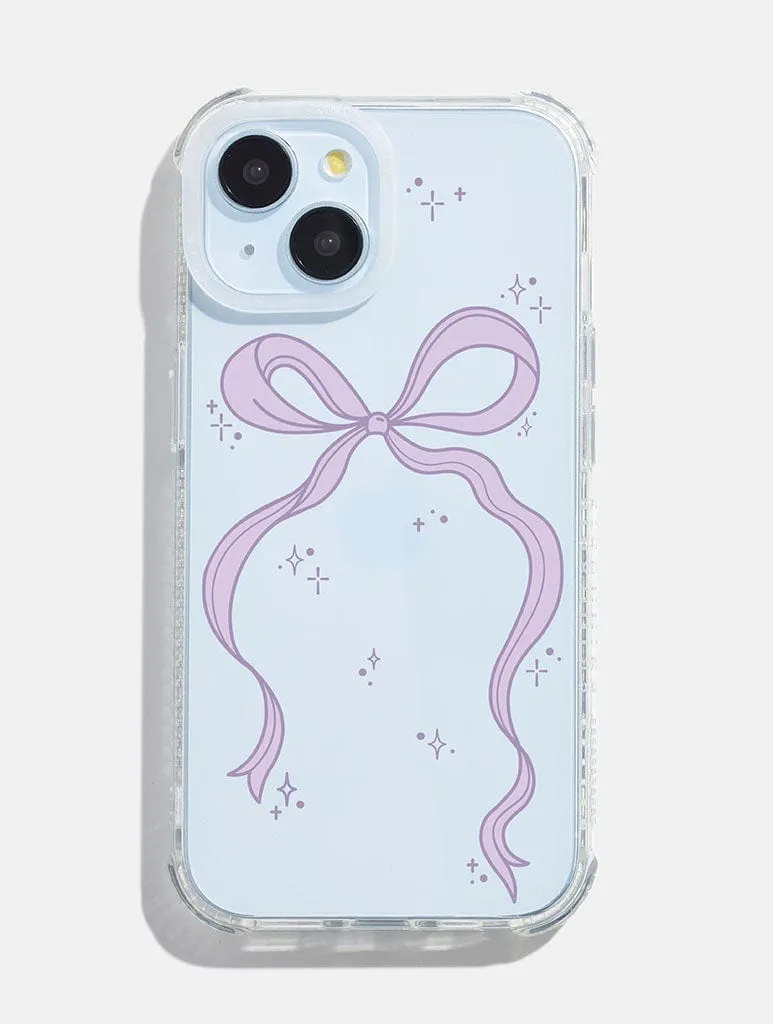 Lilac Single Bow Shock iPhone Case sold by Skinnydip London