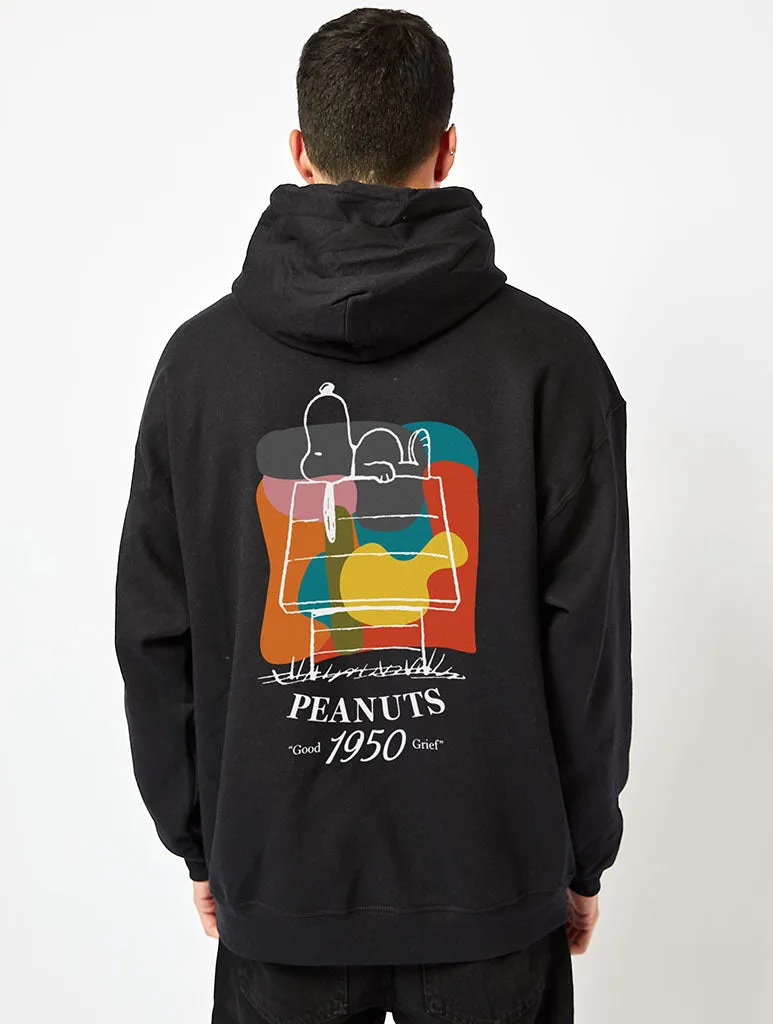 Peanuts x Skinnydip Snoopy Good Grief Hoodie in Black sold by Skinnydip London