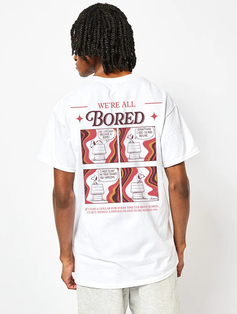 Peanuts x Skinnydip Snoopy We're All Bored T-Shirt in Ecru sold by Skinnydip London product image thumbnail 3