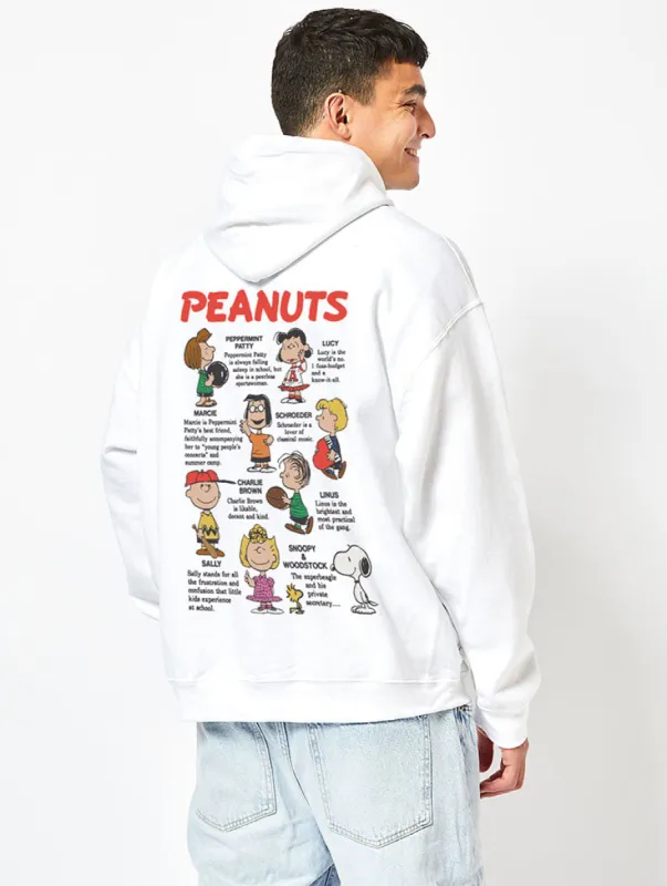 Peanuts x Skinnydip Snoopy Mixed Character Hoodie in Ecru sold by Skinnydip London