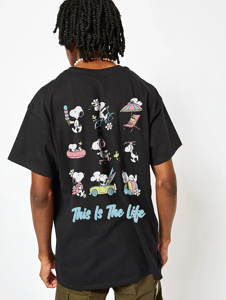 Peanuts x Skinnydip Snoopy This is the Life T-Shirt in Black sold by Skinnydip London product image thumbnail 3