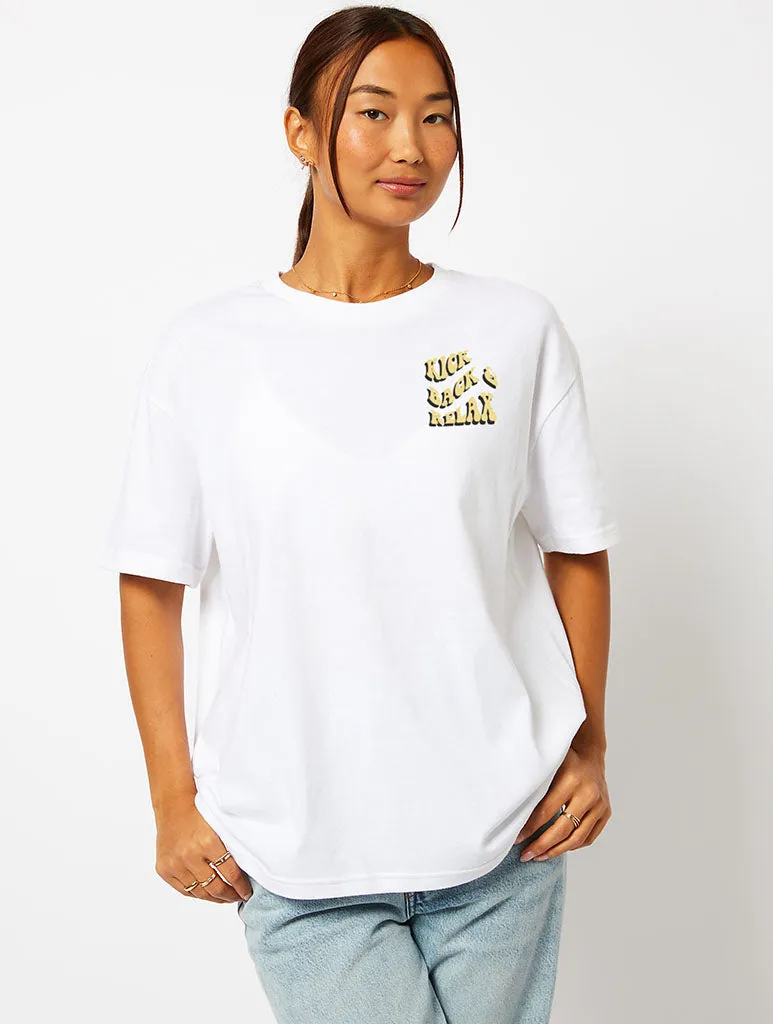 Peanuts x Skinnydip Snoopy Kick Back & Relax T-Shirt in Ecru sold by Skinnydip London product image thumbnail 2