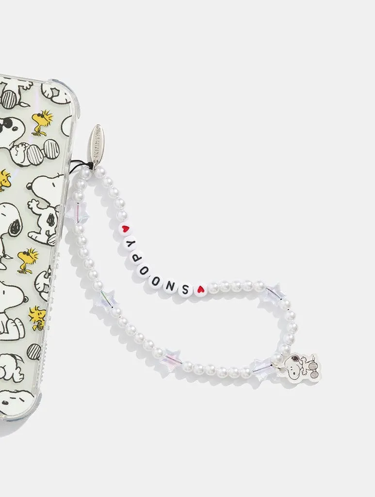 Peanuts x Skinnydip Snoopy Beaded Phone Strap sold by Skinnydip London
