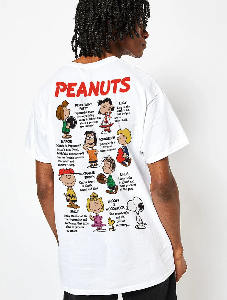Peanuts x Skinnydip Snoopy Character T-Shirt in Ecru sold by Skinnydip London