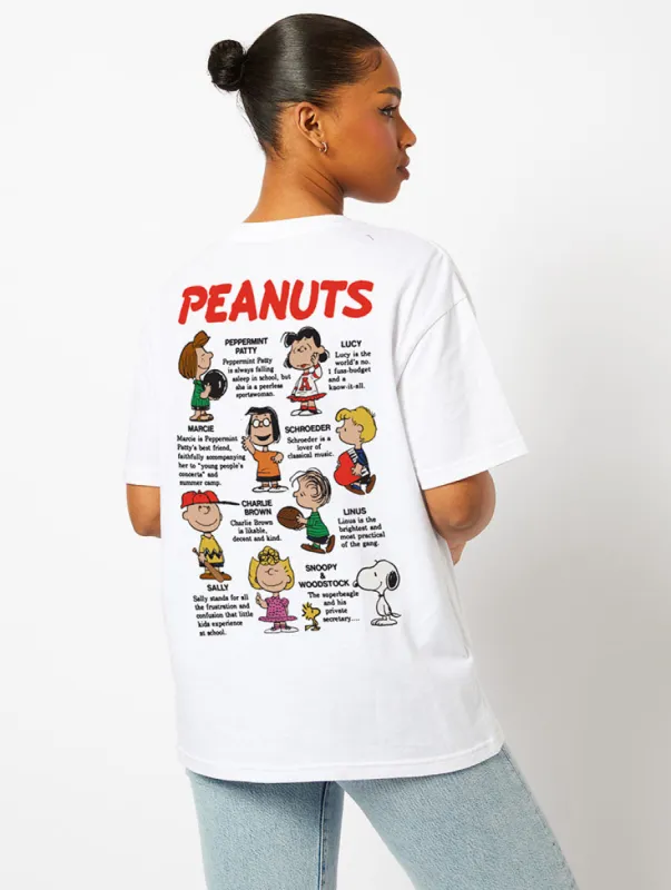 Peanuts x Skinnydip Snoopy Character T-Shirt in Ecru sold by Skinnydip London