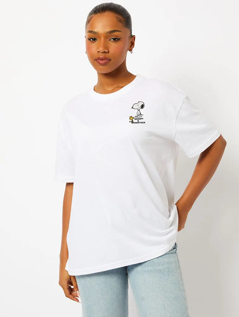 Peanuts x Skinnydip Snoopy Character T-Shirt in Ecru sold by Skinnydip London product image thumbnail 2