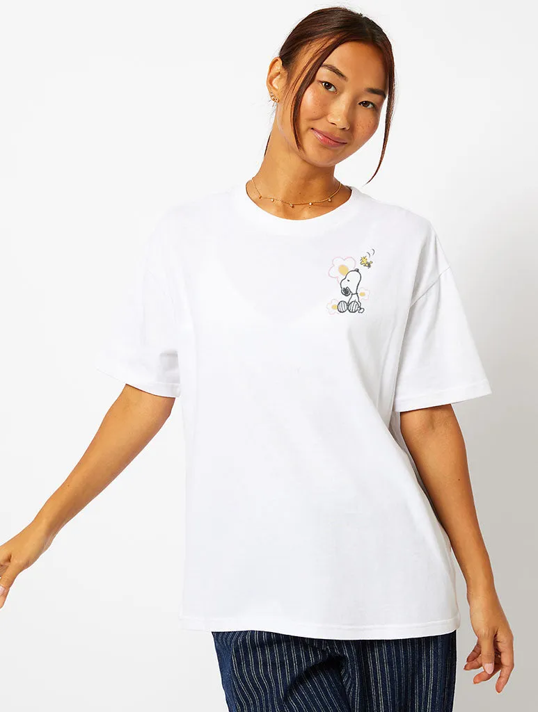 Peanuts x Skinnydip Snoopy Care Free T-Shirt in Ecru sold by Skinnydip London product image thumbnail 4