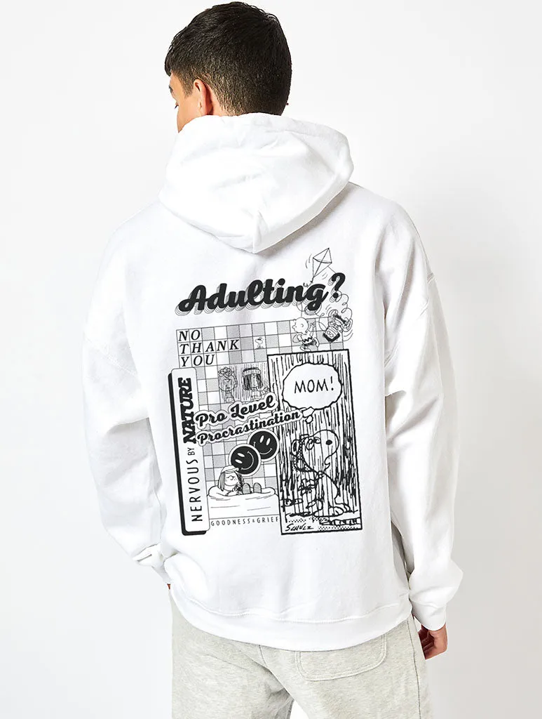 Peanuts x Skinnydip Snoopy Adulting Hoodie in Ecru sold by Skinnydip London product image thumbnail 3
