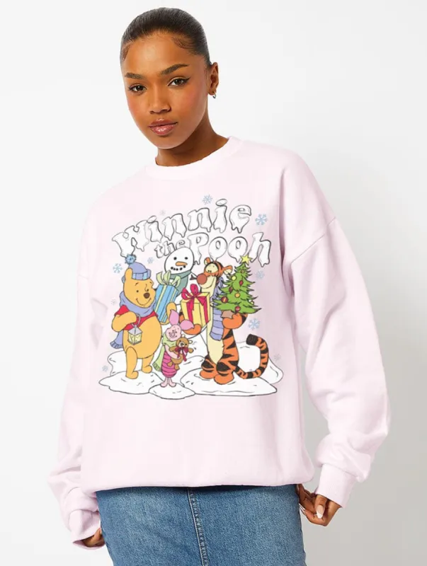 Disney Winnie the Pooh & Friends Sweatshirt in Pink sold by Skinnydip London