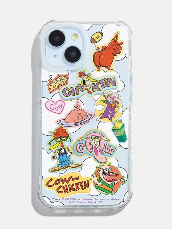 Cartoon Network Cow & Chicken Sticker Shock iPhone Case sold by Skinnydip London