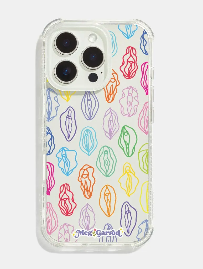 Meg Garrod x Skinnydip Rainbow Vulva Shock iPhone Case sold by Skinnydip London