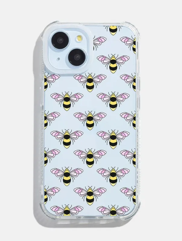 Pink & Yellow Bee Shock iPhone Case sold by Skinnydip London