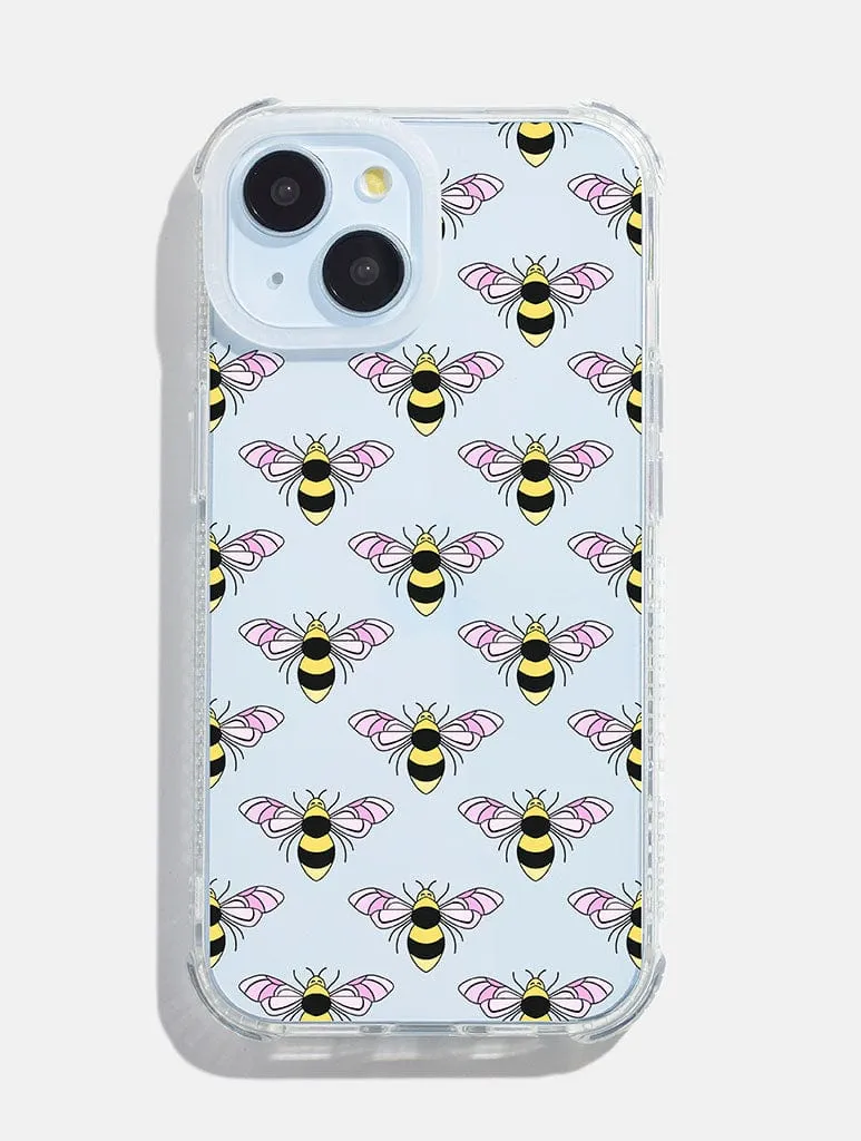 Pink & Yellow Bee Shock iPhone Case sold by Skinnydip London