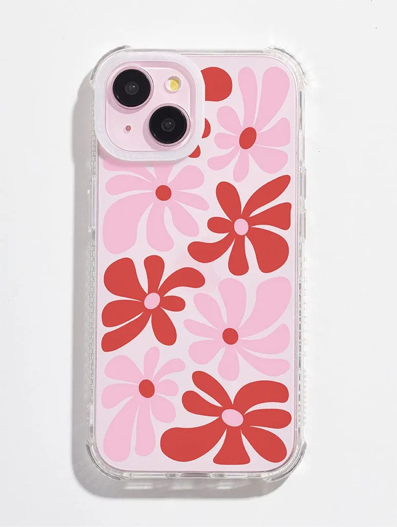 Pink & Red Daisy Shock iPhone Case sold by Skinnydip London