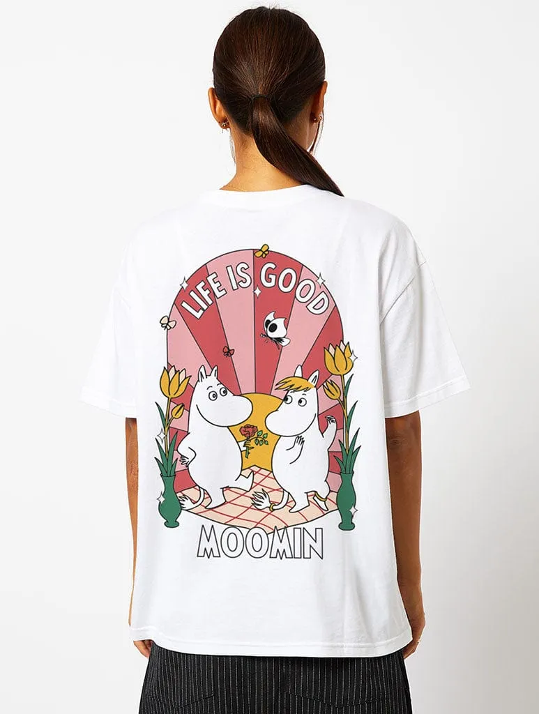 Skinnydip x Moomin Life is Good T-Shirt in Ecru sold by Skinnydip London