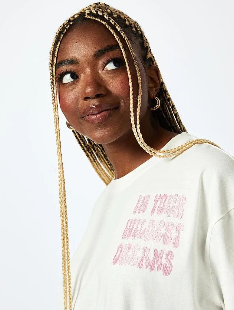 In Your Wildest Dreams T-Shirt in Ecru sold by Skinnydip London product image thumbnail 2