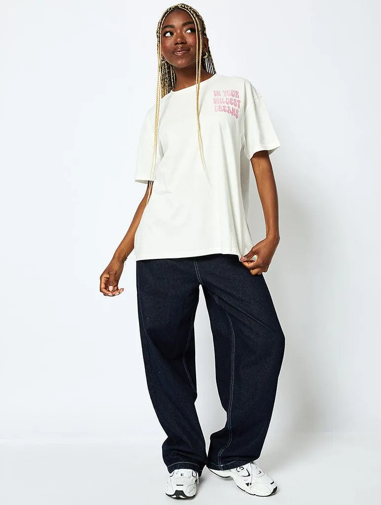 In Your Wildest Dreams T-Shirt in Ecru sold by Skinnydip London product image thumbnail 4