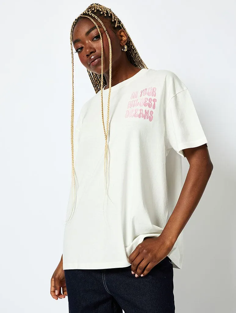 In Your Wildest Dreams T-Shirt in Ecru sold by Skinnydip London product image thumbnail 3