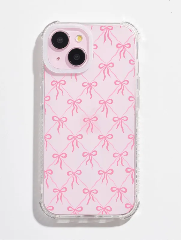 Quilted Bow Pink Shock iPhone Case sold by Skinnydip London
