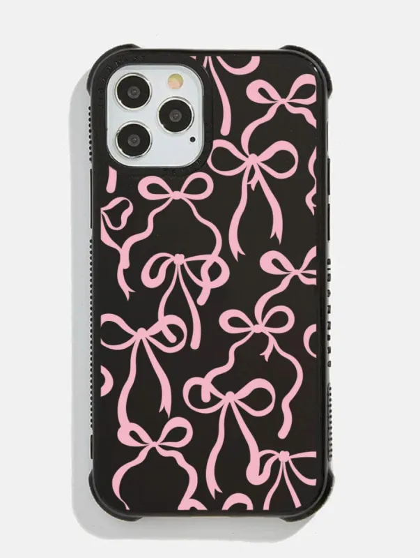 Black & Pink Bows Shock iPhone Case made by Skinnydip London