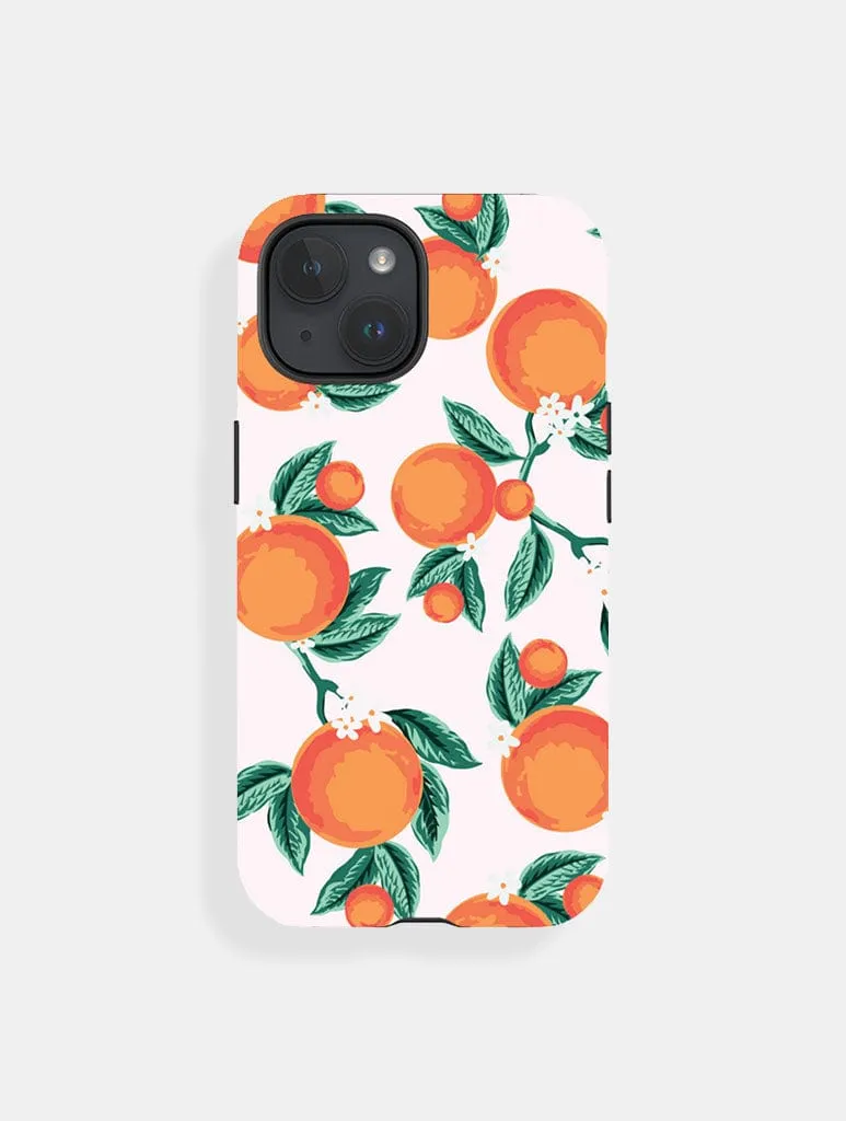 Floral Orange Ultra Protective iPhone Case sold by Skinnydip London