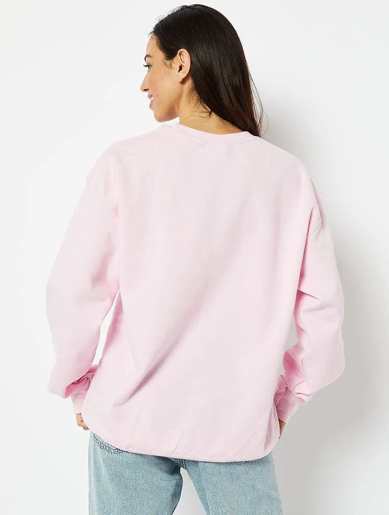 Disney Jaq & Gus Varsity Sweatshirt in Pink sold by Skinnydip London product image thumbnail 2