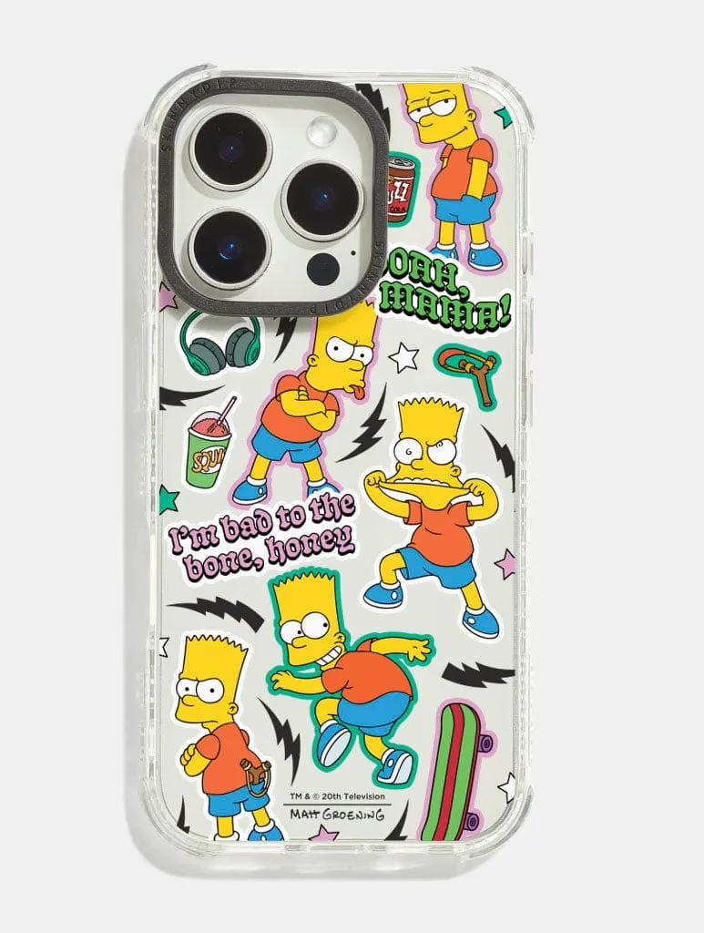 The Simpsons Bart Sticker Shock iPhone Case sold by Skinnydip London