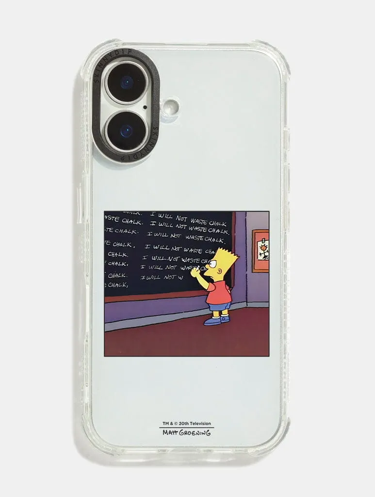 The Simpsons I Will Not Waste Chalk Shock iPhone Case sold by Skinnydip London