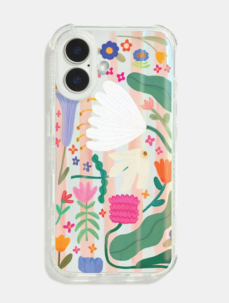 Kate Fox x Skinnydip Floral Stripe Shock iPhone Case sold by Skinnydip London