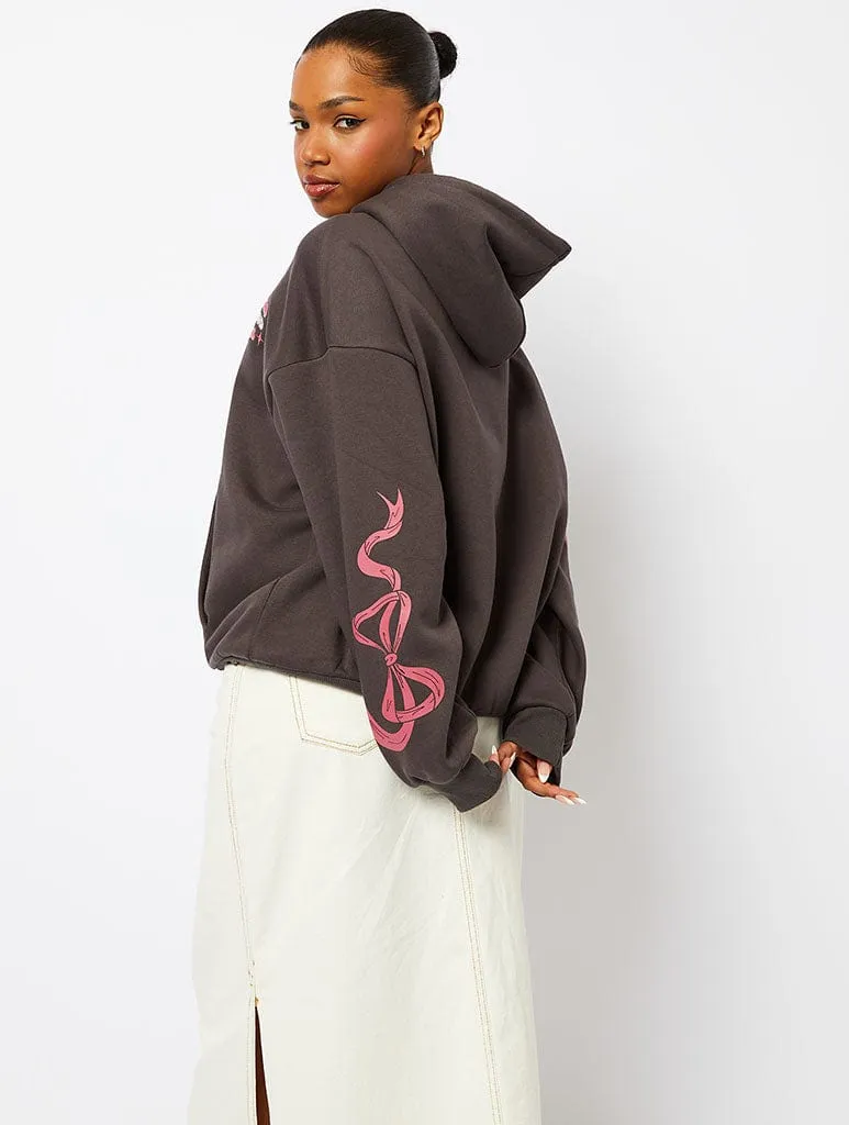 Bad Choices Make Good Stories Hoodie in Grey sold by Skinnydip London product image thumbnail 3