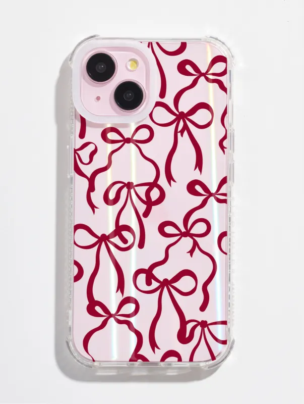 Burgundy Bows Shock iPhone Case sold by Skinnydip London