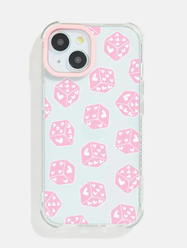 Pink Heart Dice Shock iPhone Case sold by Skinnydip London