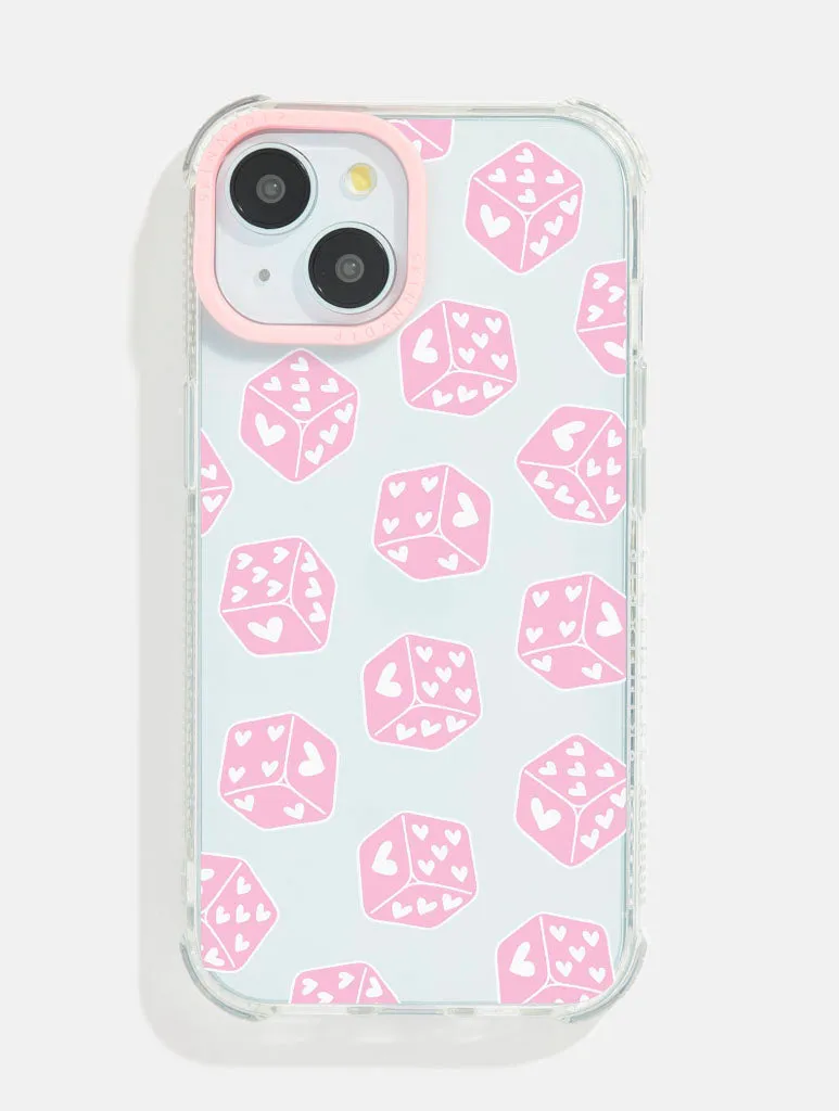 Pink Heart Dice Shock iPhone Case sold by Skinnydip London