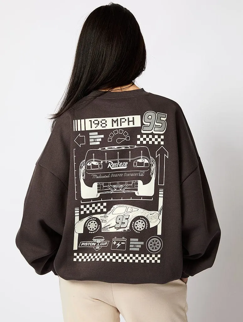 Disney Cars Sweatshirt In Charcoal sold by Skinnydip London