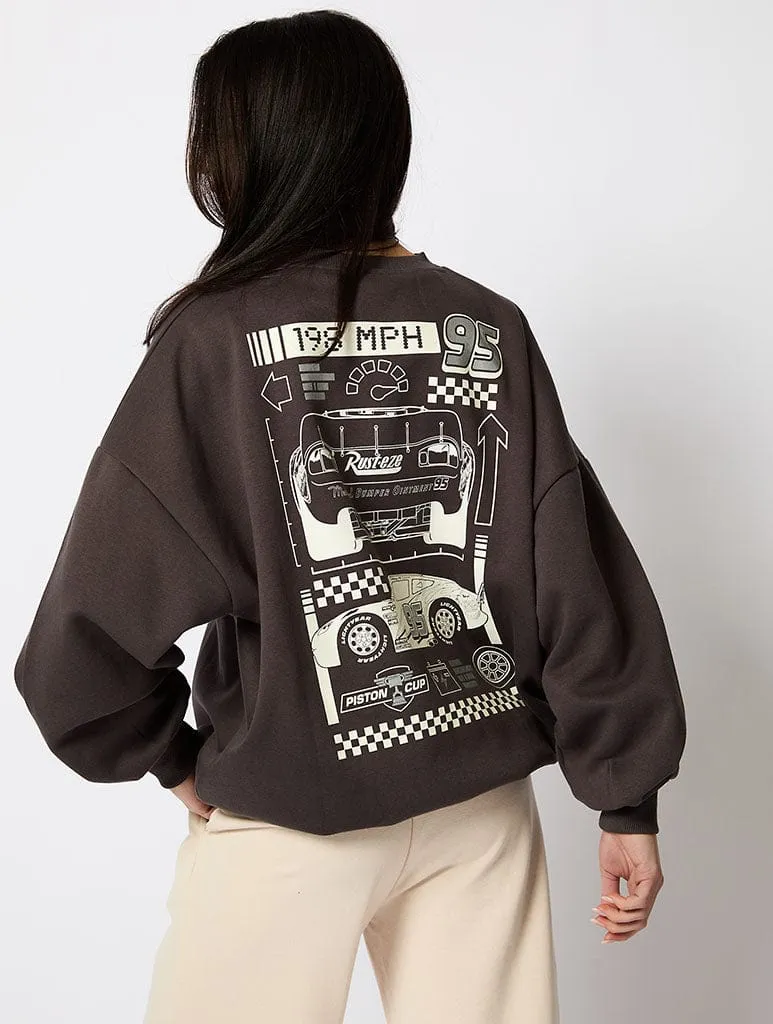 Disney Cars Sweatshirt In Charcoal sold by Skinnydip London product image thumbnail 5