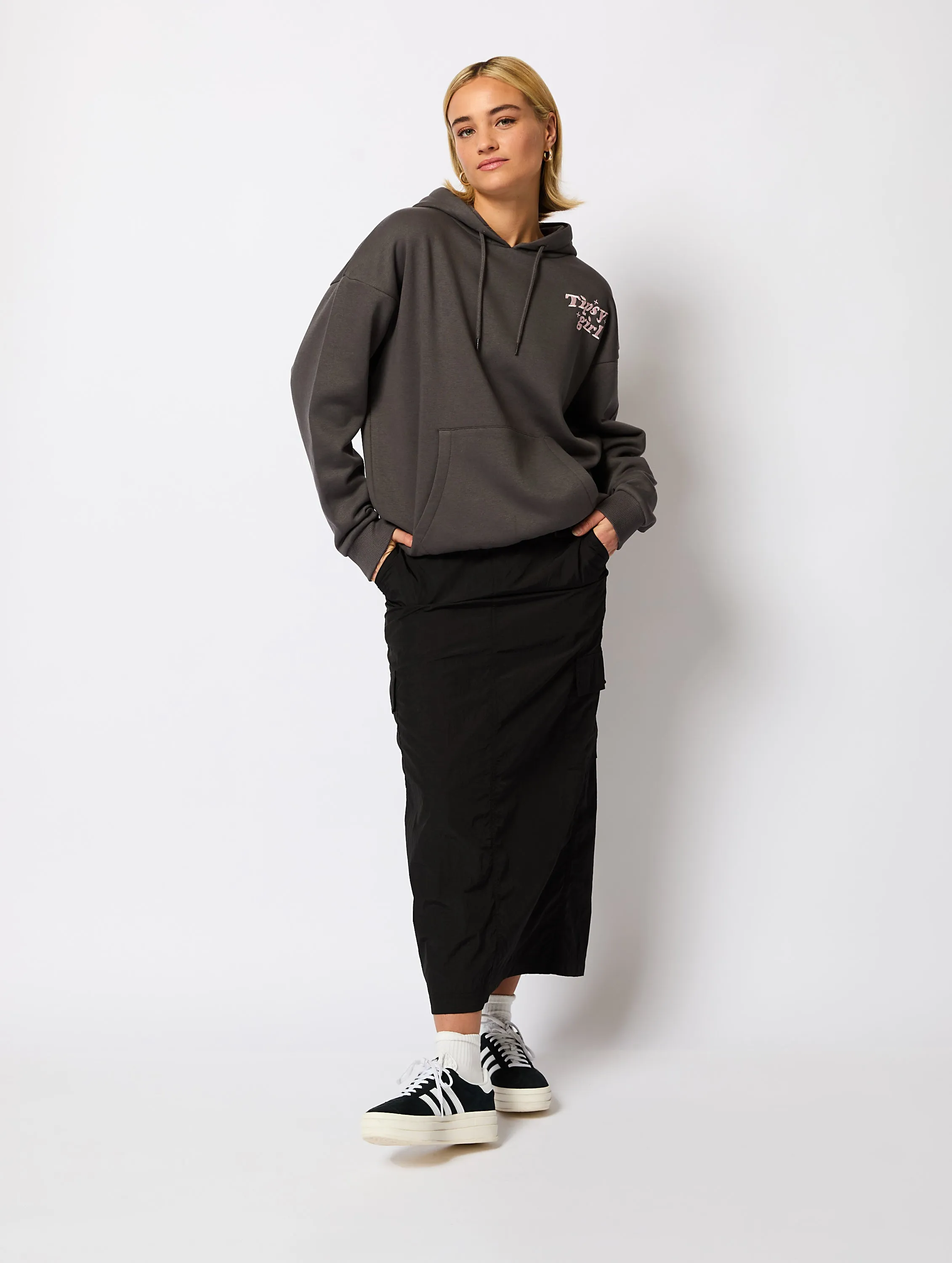 Tipsy Girl Hoodie in Charcoal sold by Skinnydip London product image thumbnail 3