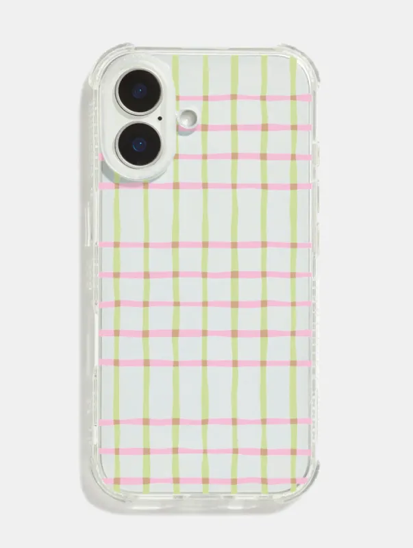 Pink & Green Check Shock iPhone Case sold by Skinnydip London