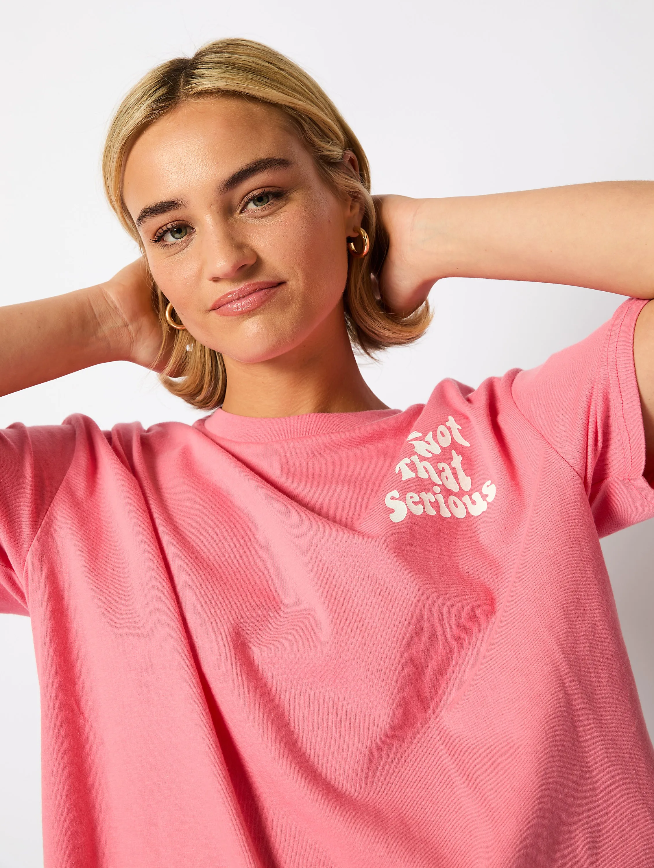 Its Not That Serious T-Shirt in Pink sold by Skinnydip London product image thumbnail 3