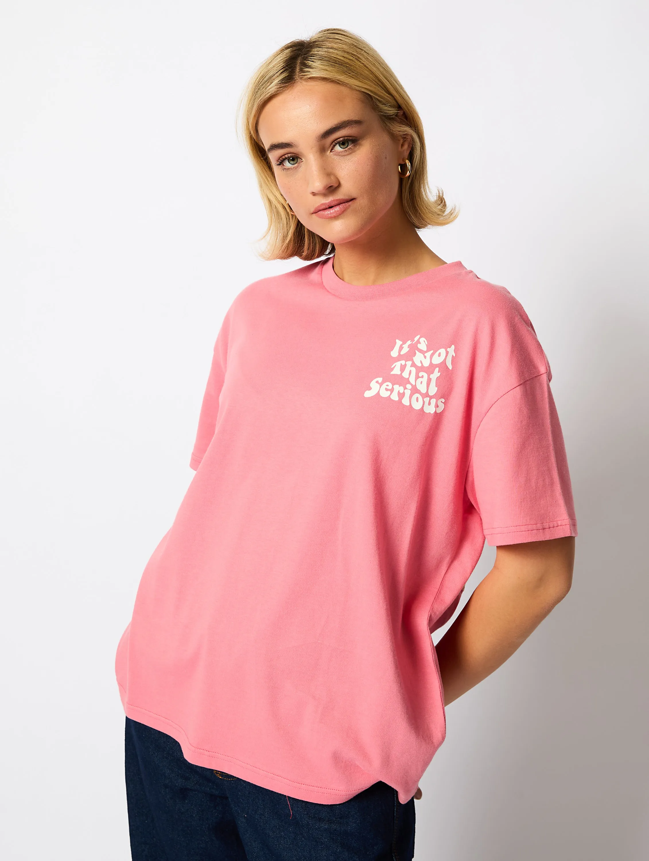 Its Not That Serious T-Shirt in Pink sold by Skinnydip London product image thumbnail 5