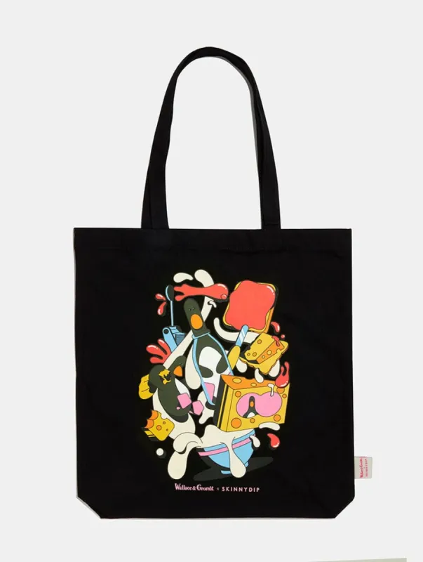 Wallace & Gromit x Skinnydip Feathers Tote Bag sold by Skinnydip London