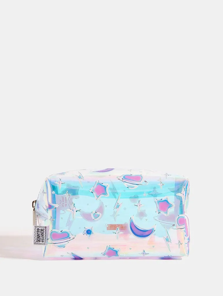Chrome Print Celestial Makeup Bag sold by Skinnydip London