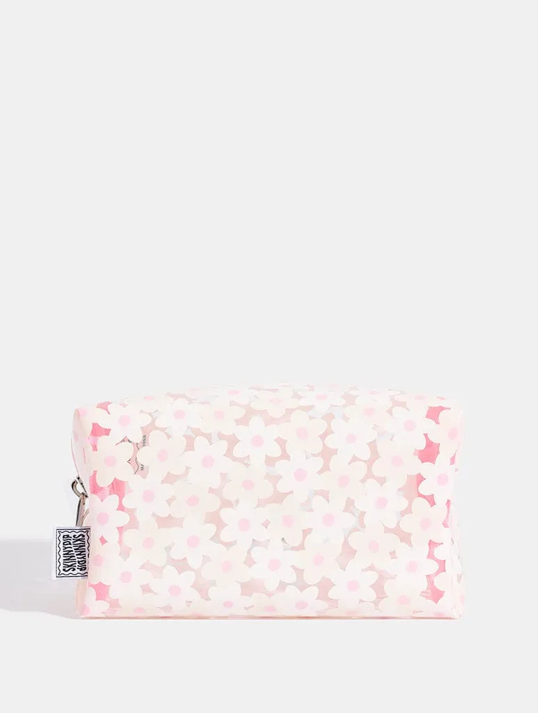 White Daisy Makeup Bag sold by Skinnydip London