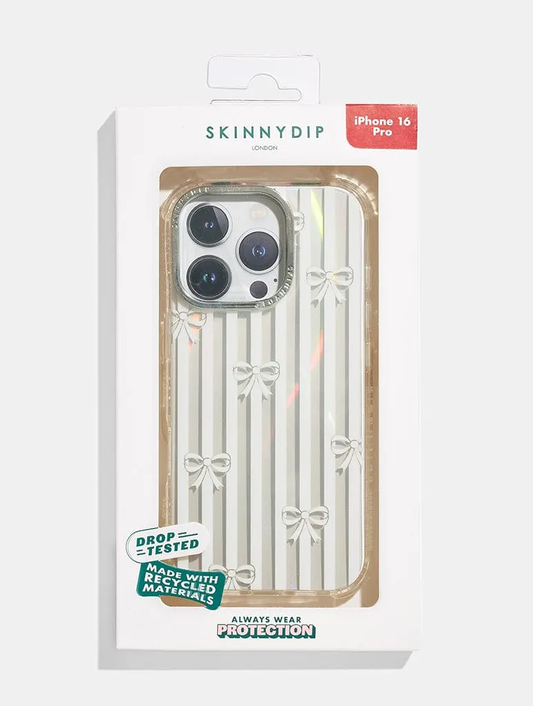 Bow Stripe Shock iPhone Case sold by Skinnydip London product image thumbnail 4